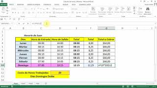 Cáculo de Horas Laborales y Pago de Sueldos por Horas en Excel  Plantillas [upl. by Saxet640]