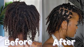 Starter Locs FIRST RETWIST AT HOME  PALM ROLL METHOD  TWO STRAND TWISTS [upl. by Tigges479]