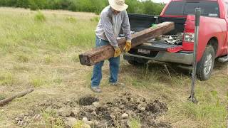 Setting Railroad Ties for H Brace [upl. by Blalock]