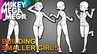 CUTE ANIME GIRL POSES FROM BASIC SHAPES How To Draw [upl. by Marlon931]