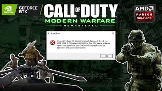 CoD Modern Warfare Remastered  Fatal Error  create2dtexture  Error Fix [upl. by Jacobba]