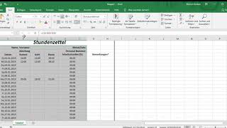 StundenzettelArbeitsnachweisZeiterfassung erstellen in Excel [upl. by Adebayo]