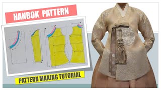 SEWING PATTERN HANBOK  PATTERN MAKING TUTORIAL [upl. by Sears]