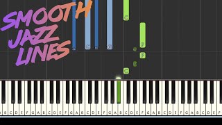 Learn smooth jazz lines C minor pentatonic Easy Synthesia Piano tutorial [upl. by Aneekal]