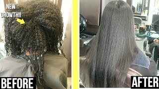 KERATIN TREATMENT ROUTINE ON RELAXED HAIR  LENGTH UPDATE [upl. by Laurena]