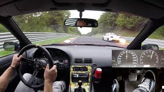 Nissan 200SX on slippy Nürburgring Nordschleife S13 CA18DET 17082019 日産 ニュルブルク 4K [upl. by Artapoelc]