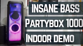 JBL PartyBox 1000 REVIEW amp Sound Demo Indoor [upl. by Ahseid]