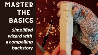 How to Whittle a Simple Wizard Face  Quick Beginners Carving Project [upl. by Caassi]