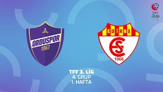 TFF 3 Lig 4 Grup  Orduspor 1967 – Edirnespor [upl. by Odlawso]