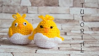 Kurczak na szydełku w skorupce Amigurumi Tutorial [upl. by Adikram585]