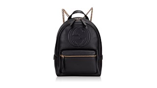 Gucci Pebbled Leather Soho Chain Backpack Black [upl. by Cartie]