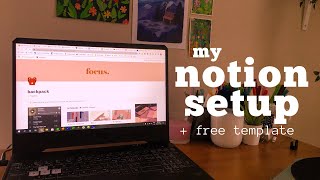 my aesthetic notion setup  free template 💻🌸  how i organize my life [upl. by Vinnie]