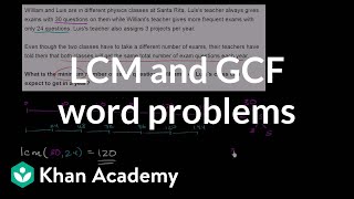 LCM and GCF word problems  Factors and multiples  PreAlgebra  Khan Academy [upl. by Colton]