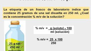 Solución Porcentual masavolumen  mv   pv [upl. by Jenny]