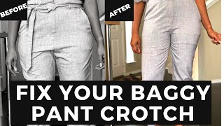 How To Alter Your Pants  How To Fix A Baggy Pants Crotch [upl. by Reviel519]