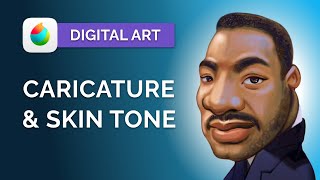 How to Draw CARICATURES for Beginners Digital Art Portrait Tutorial MediBang [upl. by Atselec592]