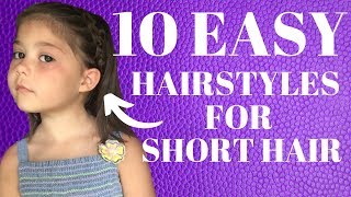 10 Easy Hairstyles for SHORT Hair [upl. by Jamnis623]