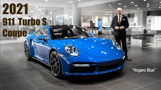 2021 Porsche 911 Turbo S Coupe in quotNogaro Bluequot  Walkaround [upl. by Winshell]