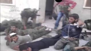 18 FSA Free Syrian Army War Crimes  Execution of captured soldiers Khan Asal 27 7 13 [upl. by Ociral]