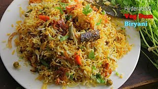 Veg Dum Biryani  Quick and Easy Homemade Hyderabadi Veg Dum Biryani Recipe in Telugu Vismai Food [upl. by Sou404]