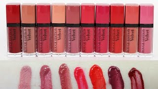 BOURJOIS Rouge Edition Velvet Matte Liquid Lipstick Chatty Review  Lip Swatches  TrishhYoungg [upl. by Lessirg]