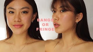 HOW I CUT FRINGE  BANGS  Haley Kim [upl. by Lleinad]