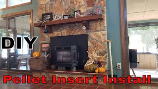 Pellet Stove Insert Installation  Self Install  DIY [upl. by Delmor]