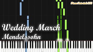 Wedding March  Mendelssohn Piano Tutorial Synthesia [upl. by Zobkiw205]