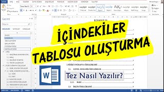 Tez Yazımı 38 Bölüm I İçindekiler Tablosu Oluşturma [upl. by Magel813]