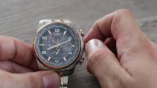 How to SET the time on Citizen EcoDrive Calibre H820 SETTING instructions H820S087228 [upl. by Mairym]