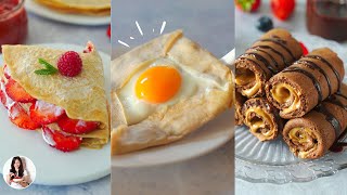 4 desayunos saludables y fáciles con Creps  Auxy [upl. by Airamak]