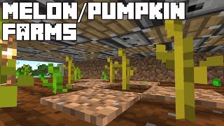 Automatic PumpkinMelon Farms  Minecraft Tutorial Java Edition [upl. by Anaujat]