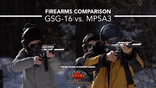 Firearms Comparison GSG16 vs HampK MP5 [upl. by Nileuqay]