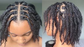 Loc Retwist WITHOUT Palm Rolling  How to Retwist Your Own Locs [upl. by Stephania]