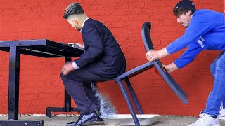 Splash Chair Pulling Prank [upl. by Arelus]