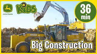 John Deere Kids  Real Big Construction Vehicles Working with Music amp Song [upl. by Laforge]