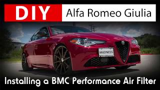 DIY Alfa Romeo Giulia Installing a BMC High Performance Air Filter [upl. by Pessa874]