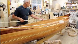 Installing gunwales on a cedar canoe [upl. by Regdirb]