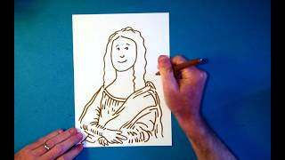 How to draw MONA LISA for kids [upl. by Anomer]