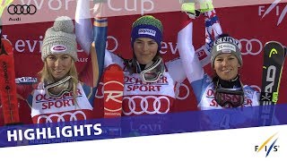 Highlights  Vlhová edges Shiffrin in Slalom opener at Levi  FIS Alpine [upl. by Donelle]