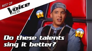 TOP 10  BEST auditions with a COACH SONG in The Voice Kids [upl. by Thanh]