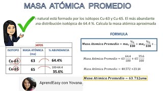 Masa Atómica Promedio FÁCIL [upl. by Fevre368]