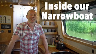 A Tour Inside Our Canal Narrowboat Home Tiny OffGrid Houseboat Ep 107 [upl. by Alaine]