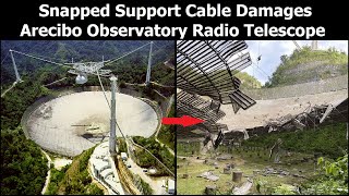 Snapped Cable Damages Arecibo Observatory Radio Telescope [upl. by Divadnahtanoj]