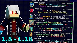 TOP 5 SERVIDORES DE MINECRAFT 18  119 NO PREMIUM SIN LAG skywars eggwars bedwars y mas 2022 [upl. by Audley]