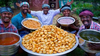 1000 PANI PURI  Golgappa Recipe Cooking in South Indian Village  How to make Pani Puri Recipe [upl. by Asillim]