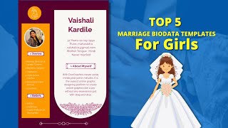 Top 5 Marriage Bio data Templates For Girls [upl. by Elik]