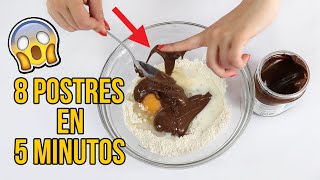 LOS 8 MEJORES POSTRES EN 5 MINUTOS  8 recetas FÁCILES Y RÁPIDAS [upl. by Palumbo755]