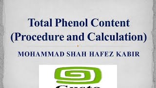 Total Phenol Content Procedure and Calculation [upl. by Milda767]