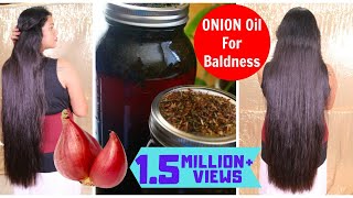 Homemade Onion amp Curry Leaf Oil for Faster Hair GrowthTreat Baldness amp Grey HairSushmitas Diaries [upl. by Zysk]